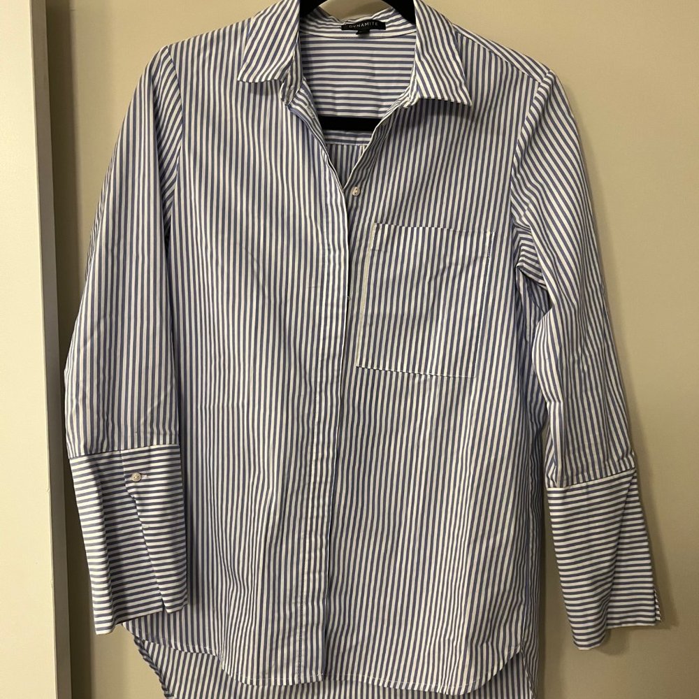 Dynamite Striped Button Up Blouse - Size XS